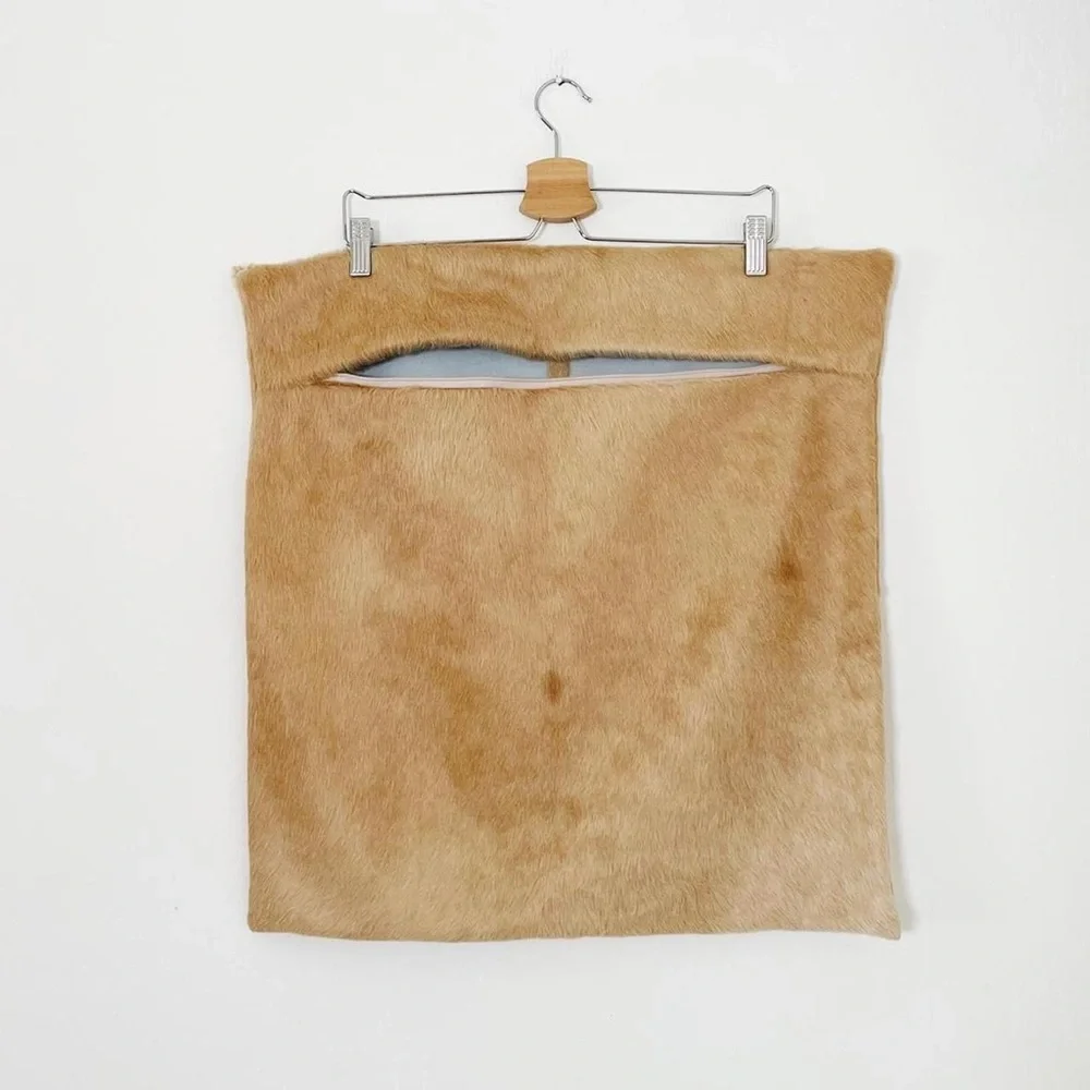 Tan Cowhide Throw Pillow Cover - Picture 3 of 5